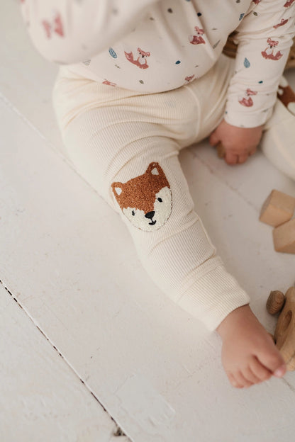 Patch Ribbed Leggings Bamboo/Cotton