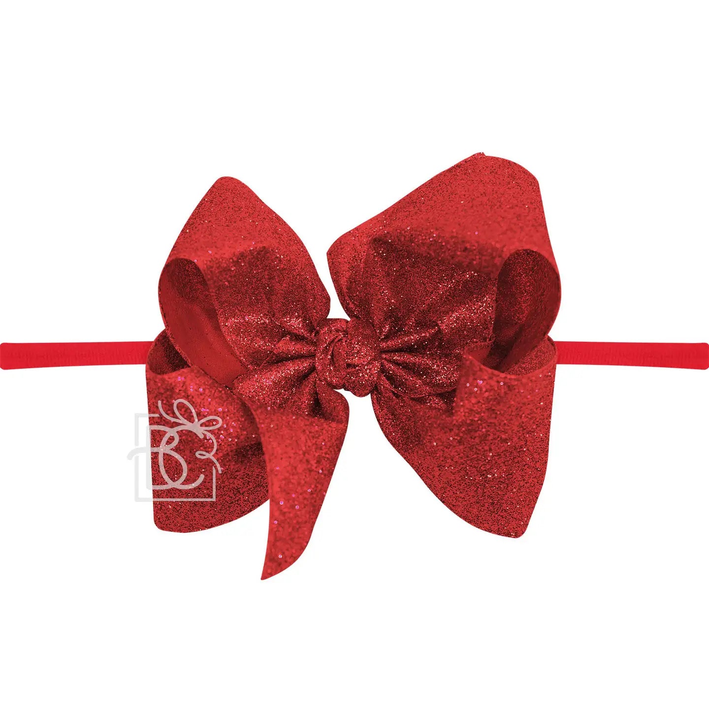 1/4" Pantyhose Headband W/Glitter Metallic Bow