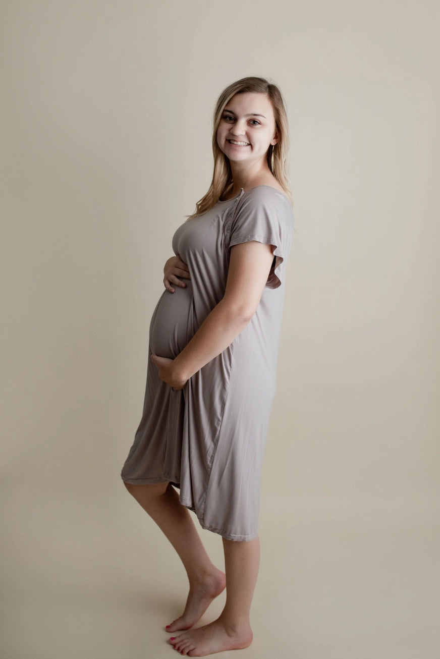Maternity Mommy Labor and Delivery/ Nursing Gown - Harbor Mist