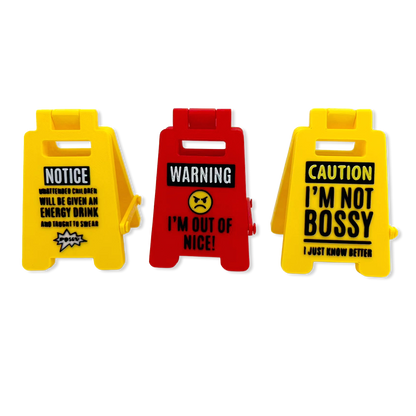 Standing 4.75" 3D Mood Caution Signs
