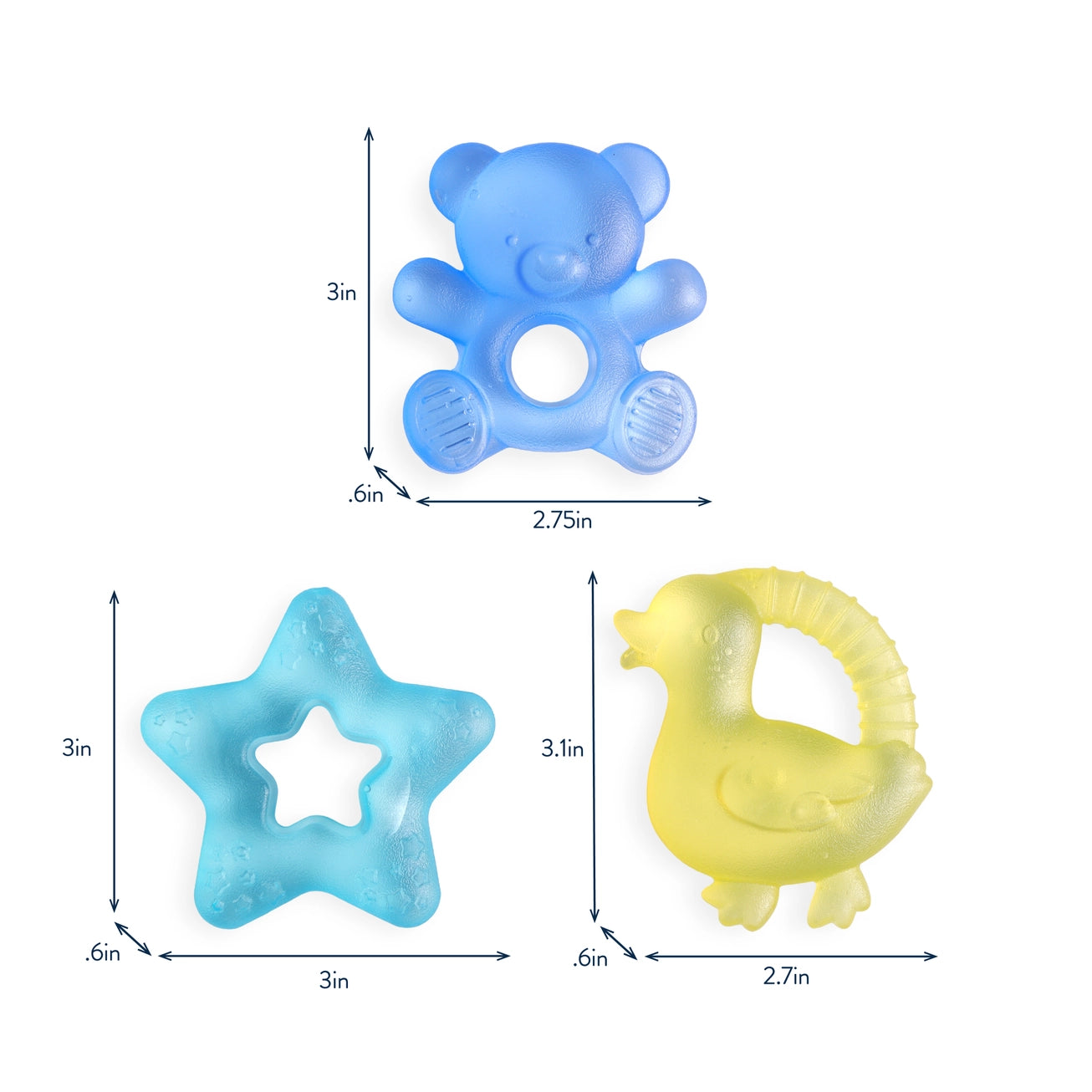 Cutie Coolers™ Water Filled Teethers (3-pack)