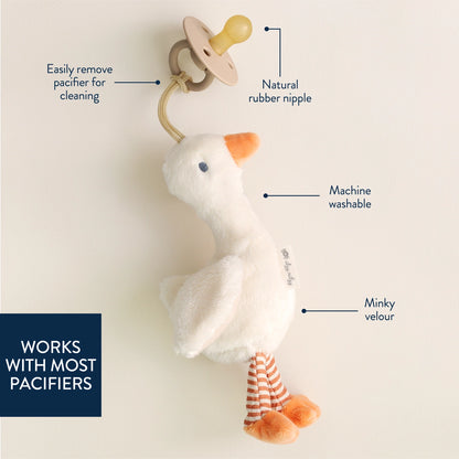 Bitzy Pal Natural Rubber Pacifier & Stuffed Animal