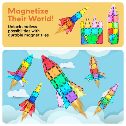 32pc Rocket Magnetic Tile Building Set