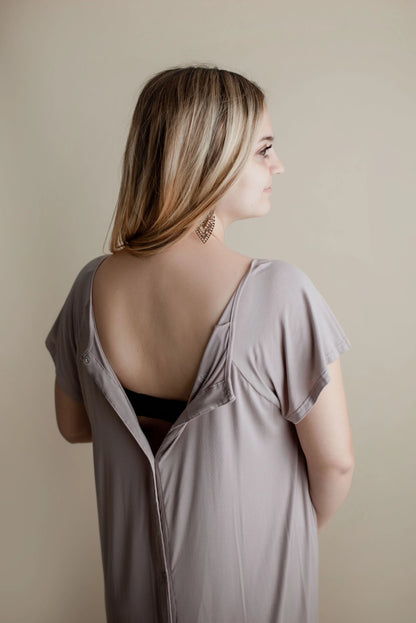 Maternity Mommy Labor and Delivery/ Nursing Gown - Harbor Mist