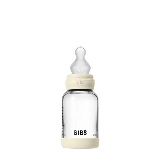 Baby Glass Bottle Set 4oz Silicone - Ivory