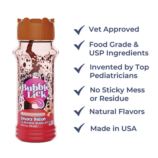 BubbleLick Bubble Treats Peanut Butter Swirl Flavored Bubbles for Pets