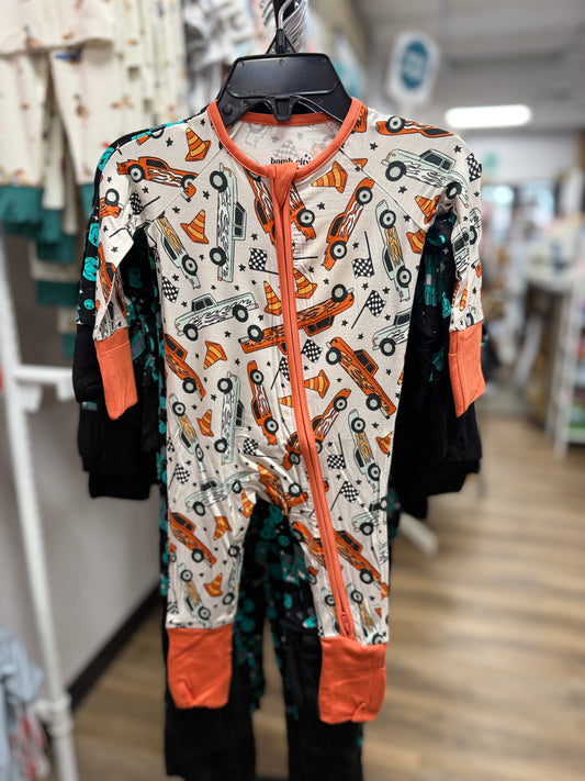 Race Car Convertible Zipper Romper