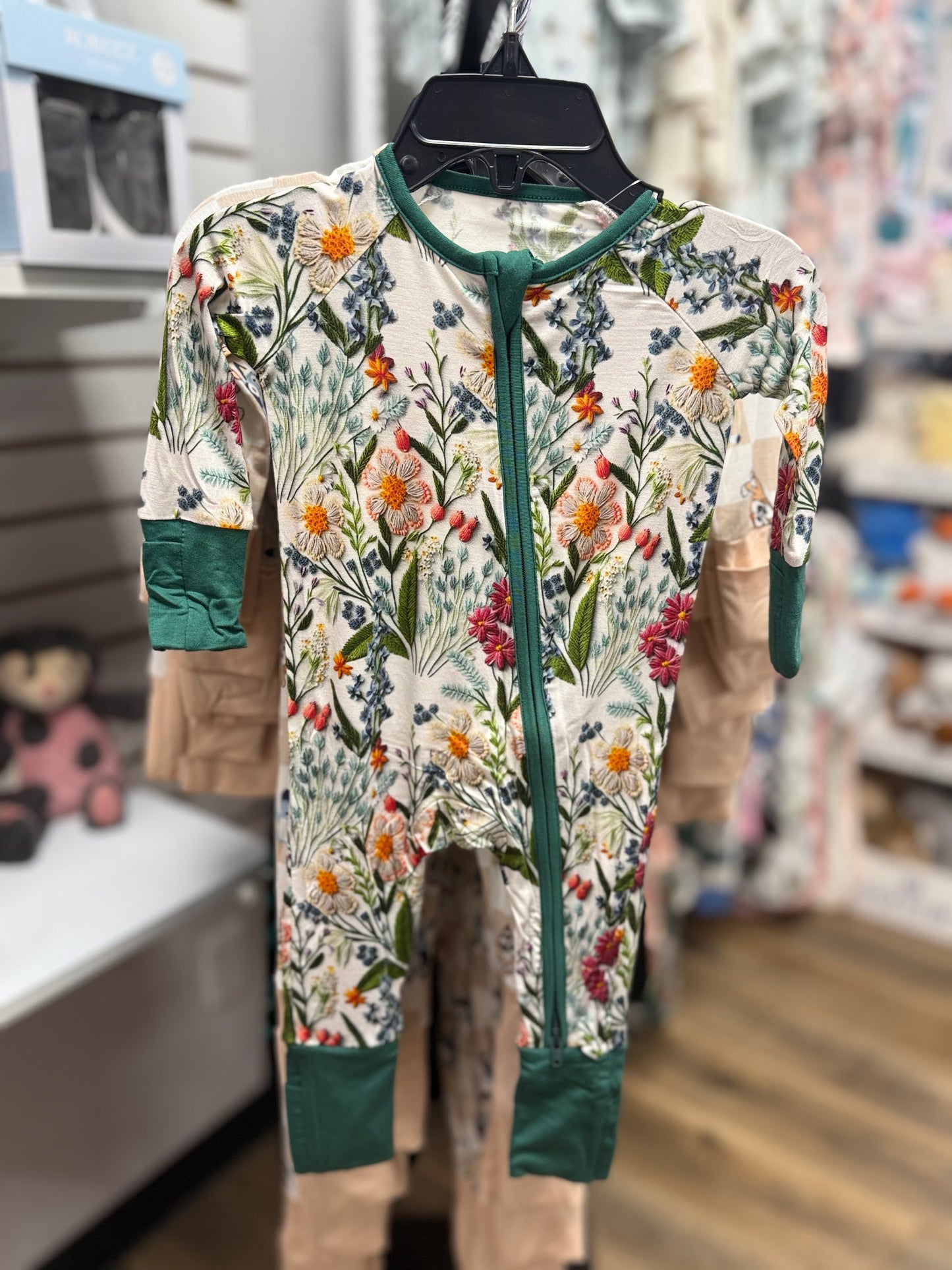 Floral Stitch Convertible Zipper Romper