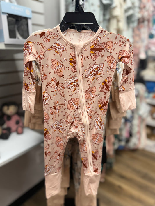 Sweet Dreams Moths Convertible Zipper Romper