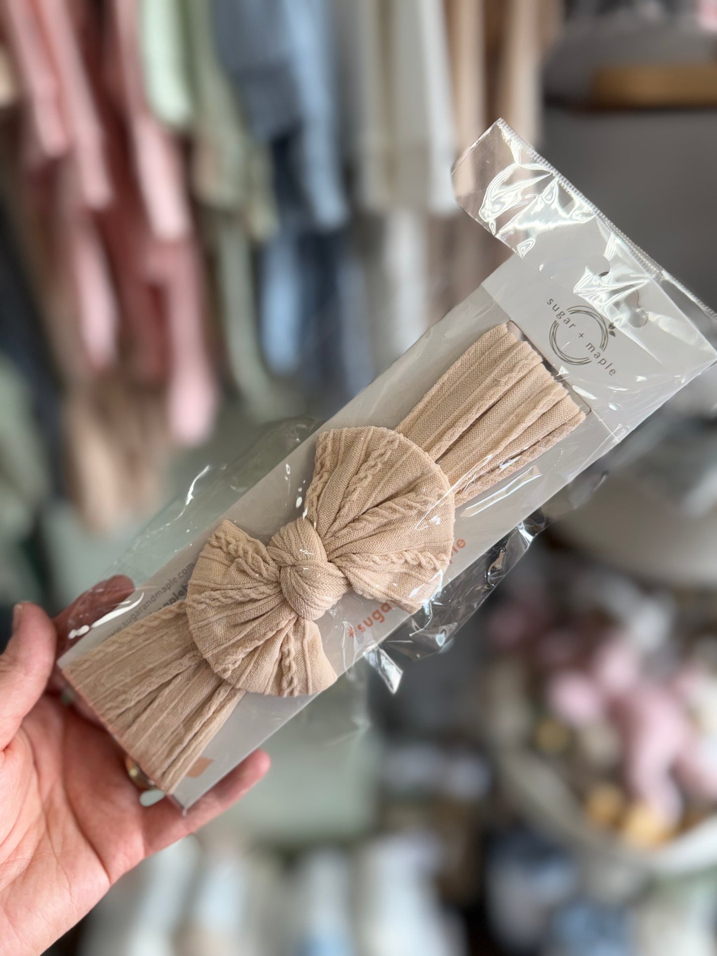 Sugar + Maple Cable Knit Bow