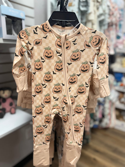 Spooky Pumpkin Convertible Zipper Romper