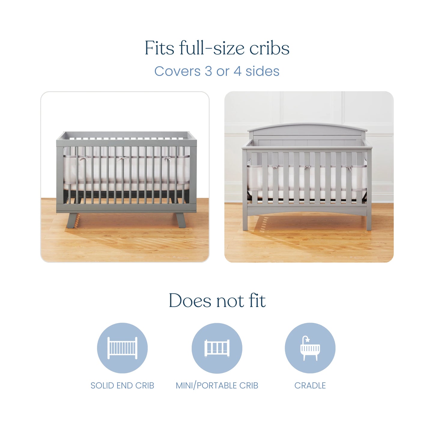 Breathable Mesh Crib Liner for Full Sized Crib