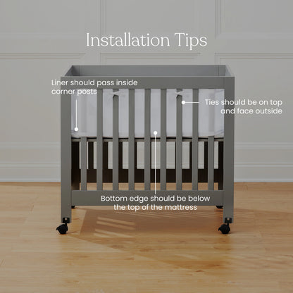 Breathable Mesh Crib Liner for Mini Crib