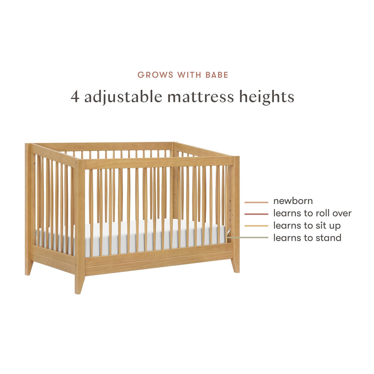 Babyletto Sprout 4-in-1 Convertible Crib with Toddler Bed Conversion Kit