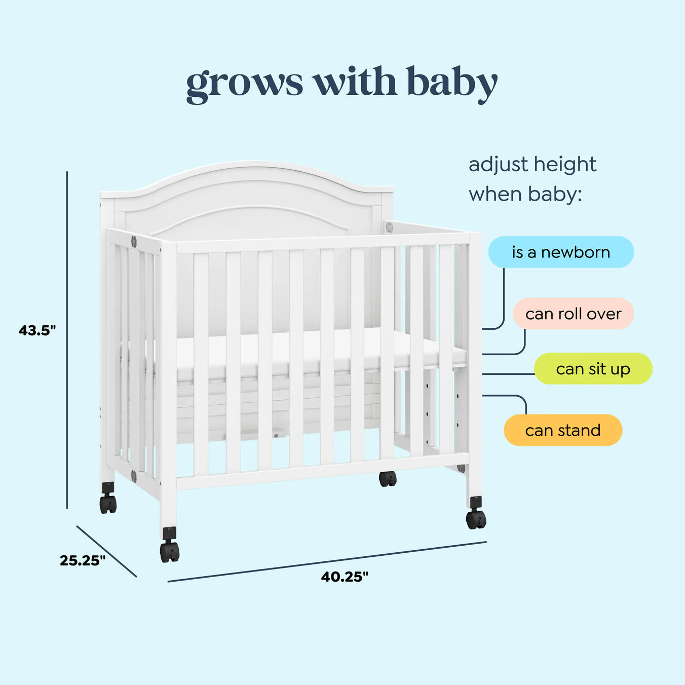 Charlie Folding Portable 3-in-1 Mini Crib
