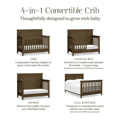 Monogram by Namesake Barrow Rustic 4-in-1  Convertible Flat Top Crib