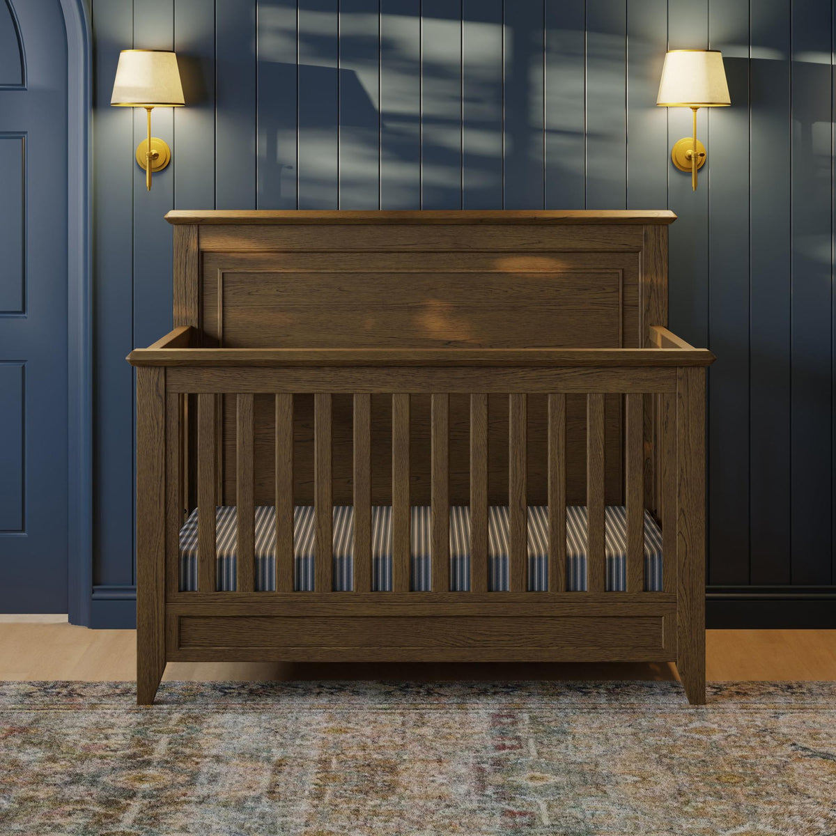 Monogram by Namesake Barrow Rustic 4-in-1  Convertible Flat Top Crib