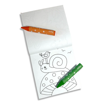 Carry Along! Coloring Book and Crayon Set - Garden Pals - Set of 9 Crayons