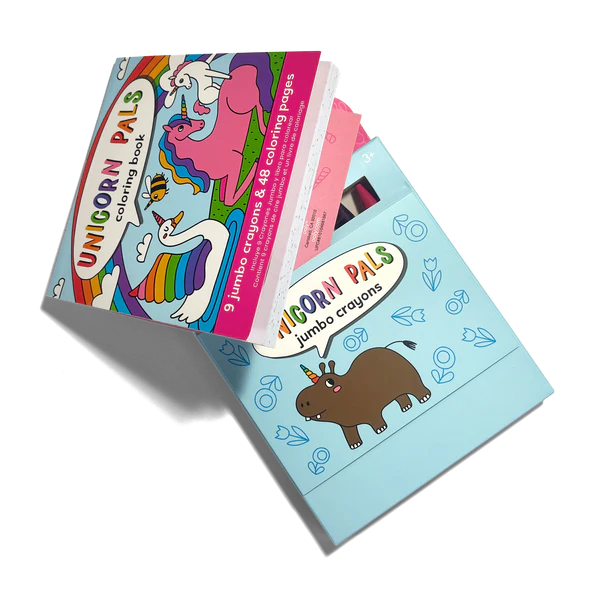 Carry Along! Coloring Book and Crayon Set - Unicorn Pals - Set of 9 Crayons