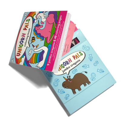 Carry Along! Coloring Book and Crayon Set - Unicorn Pals - Set of 9 Crayons
