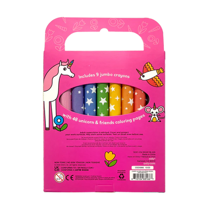 Carry Along! Coloring Book and Crayon Set - Unicorn Pals - Set of 9 Crayons