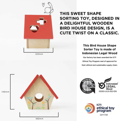 Woodland Bird House Shape Sorter