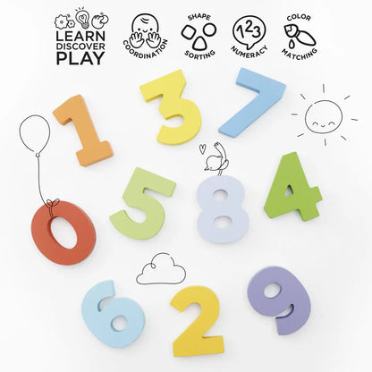 Counting Wooden Numbers Shape Sorter