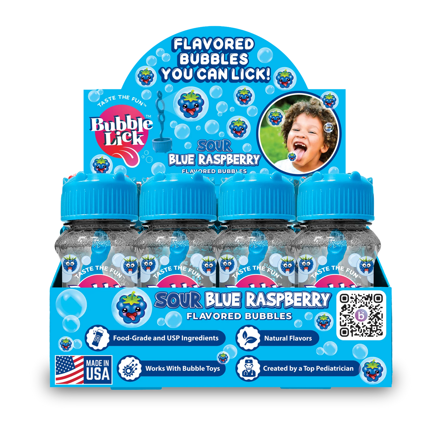 BubbleLick Sour Blue Raspberry Flavored Bubbles You Can Lick