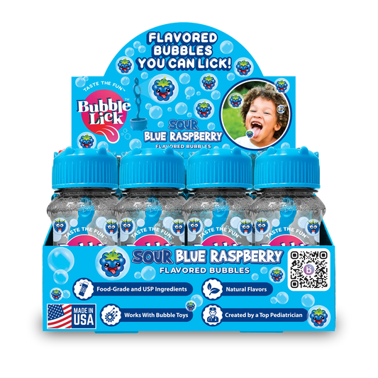 BubbleLick Sour Blue Raspberry Flavored Bubbles You Can Lick