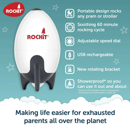 Rockit Rocker- Rechargeable Portable Stroller Baby Rocker