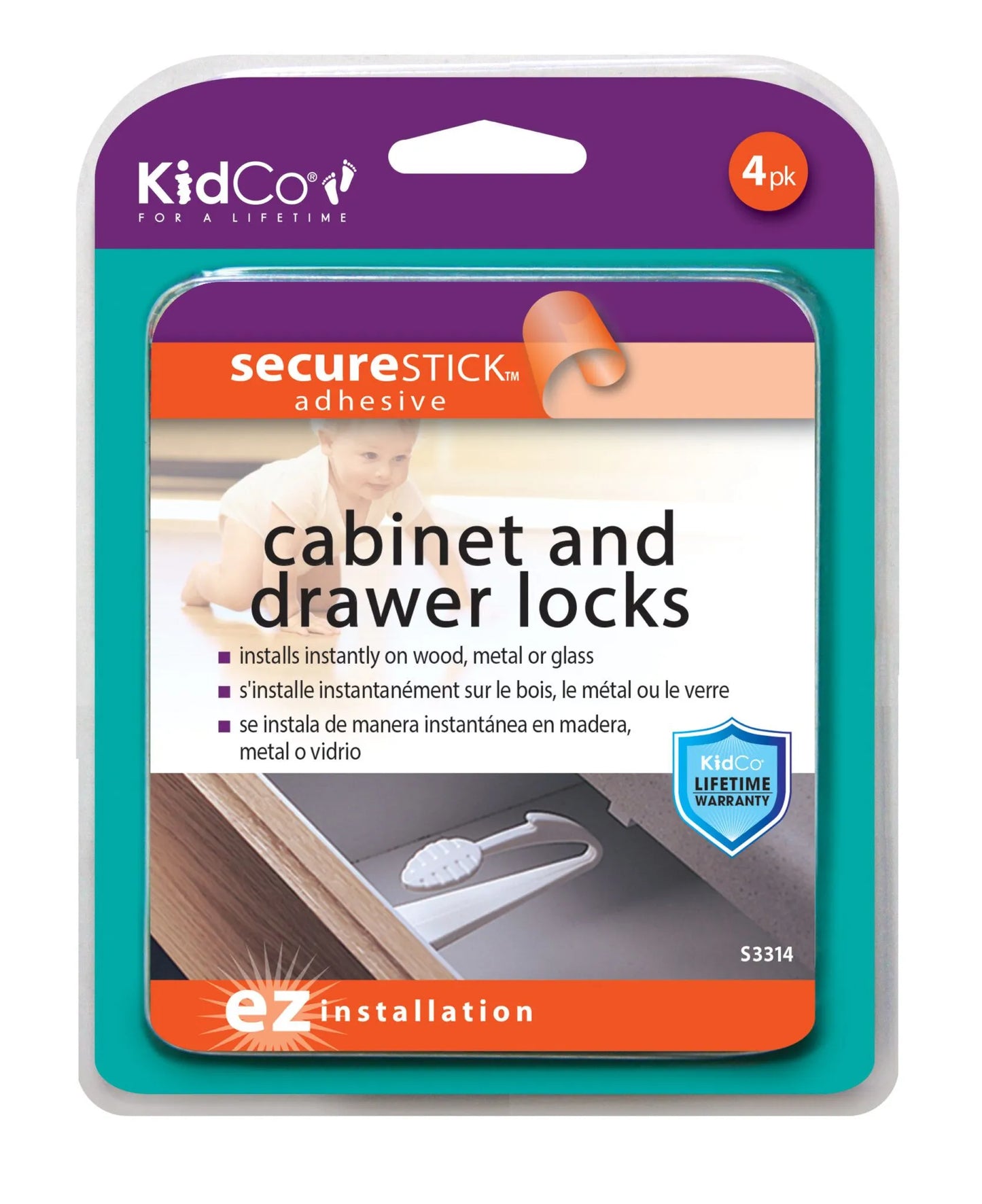 Adhesive Mount Cabinet & Drawer Lock