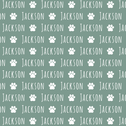 Sugar + Maple Plush Minky Fleece Personalized Blanket | Paw Icon Repeating Name