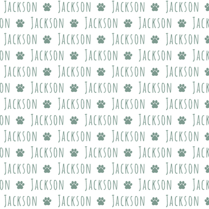 Sugar + Maple Plush Minky Fleece Personalized Blanket | Paw Icon Repeating Name