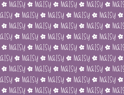 Sugar + Maple Plush Minky Fleece Personalized Blanket | Flower Icon Repeating Name