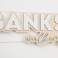 Sugar + Maple Personalized Bubble Wood Sign | Cactus