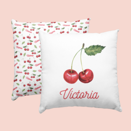 Sugar + Maple Custom Pillow | Centered Very Cherry