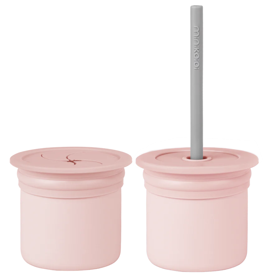MinikOiOi Sip + Snack Silicone Drink and Snack + Straw