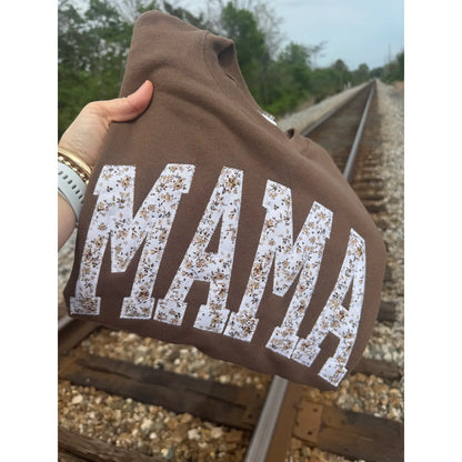 Brown Floral Mama Short Sleeve T-Shirt