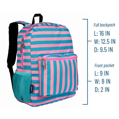Pink Stripes Backpack - 16 Inch