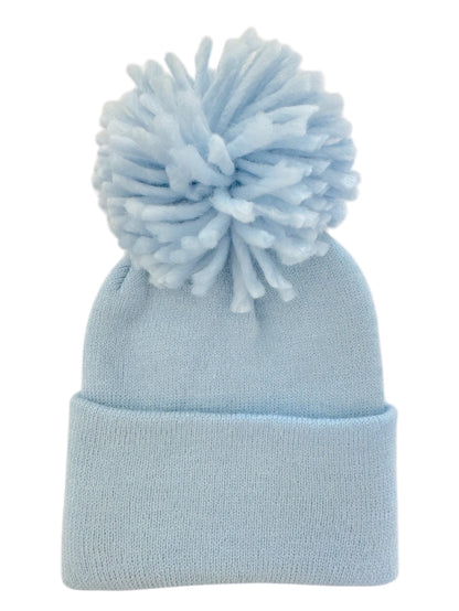 Baby's First Hat - Baby Blue Pom