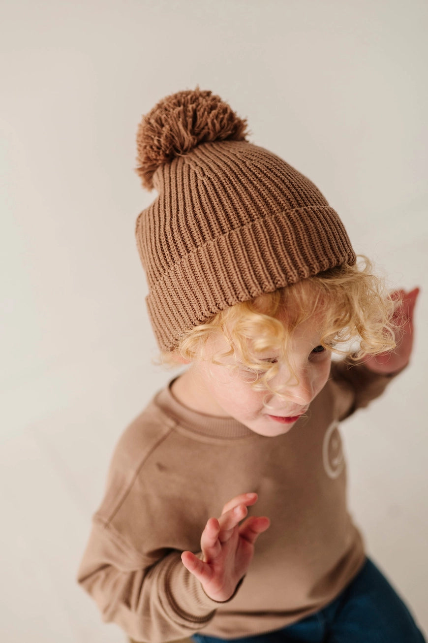 Knit Pom Hat 100% Cotton
