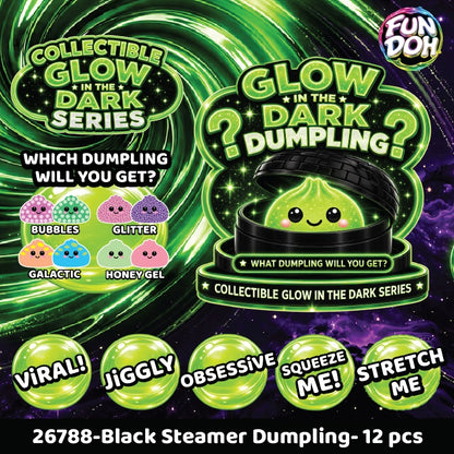 Fun Doh Glow in Dark Mystery Dumpling Squishy Black Basket