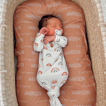 Newborn Baby Knot Gown & Hat | Cannon's Earthy Rainbow