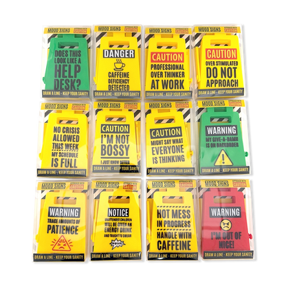 Standing 4.75" 3D Mood Caution Signs