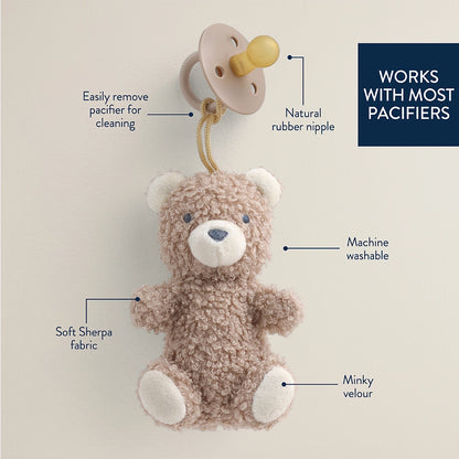 Bitzy Pal Natural Rubber Pacifier & Stuffed Animal