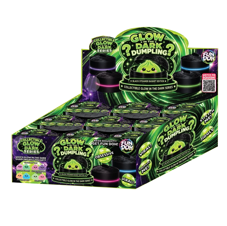 Fun Doh Glow in Dark Mystery Dumpling Squishy Black Basket