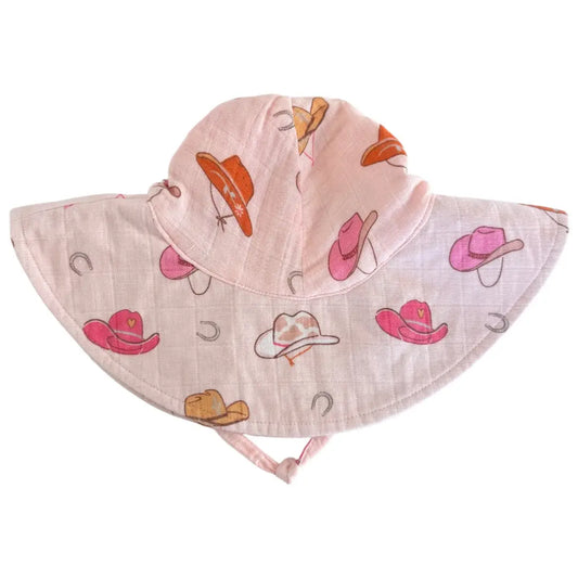 Western Pink / Muslin Wide Brim Sunhat