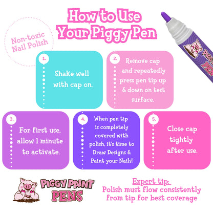 Purple Power Piggy Paint Pen Non-Toxic Nail Polish