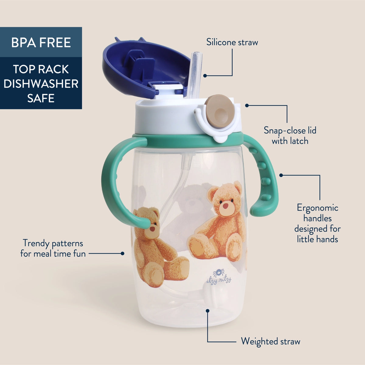 Itzy Sips™ - Straw Cup with Snap-Close Lid