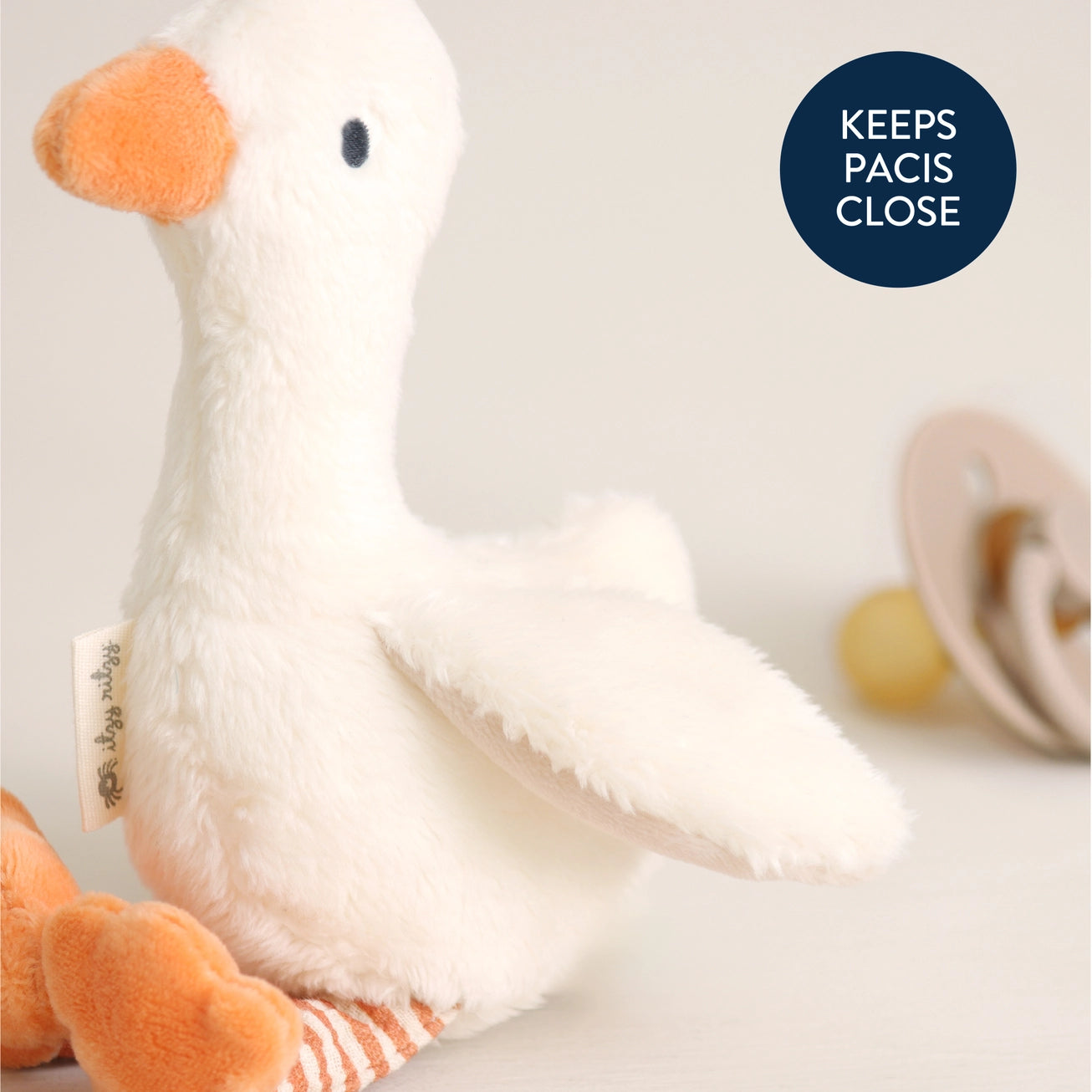 Bitzy Pal Natural Rubber Pacifier & Stuffed Animal